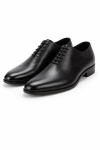 Bartorelli Napoli Men's Dress Plain-Toe Oxford Lace Shoes - Black