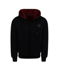 T.O. Collection Adult's Fully Lined Black X Style with thumb hole Hoodie -Burgandy Fur