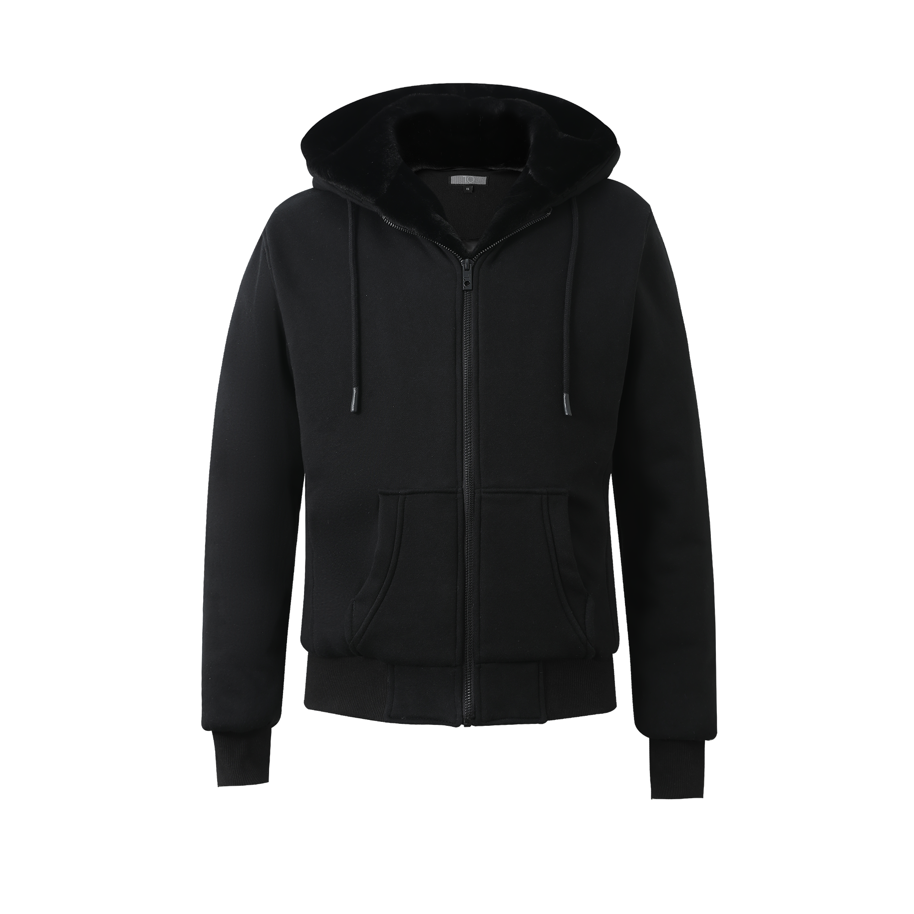 Black fur hoodie mens hotsell