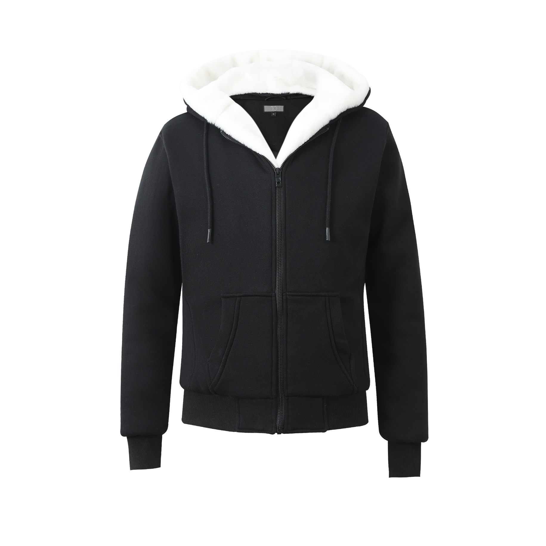 T.O. Collection Men's Black Hoodie - White Removable Fur – The His