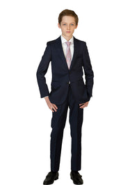 Boy's Cardeliano Wool Suit - True Navy