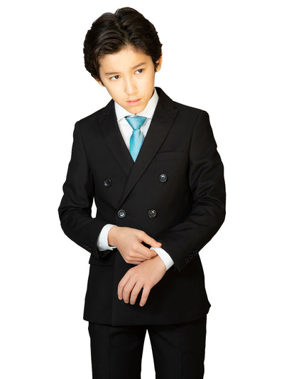 Boy's TR Double Breasted Suit - Black