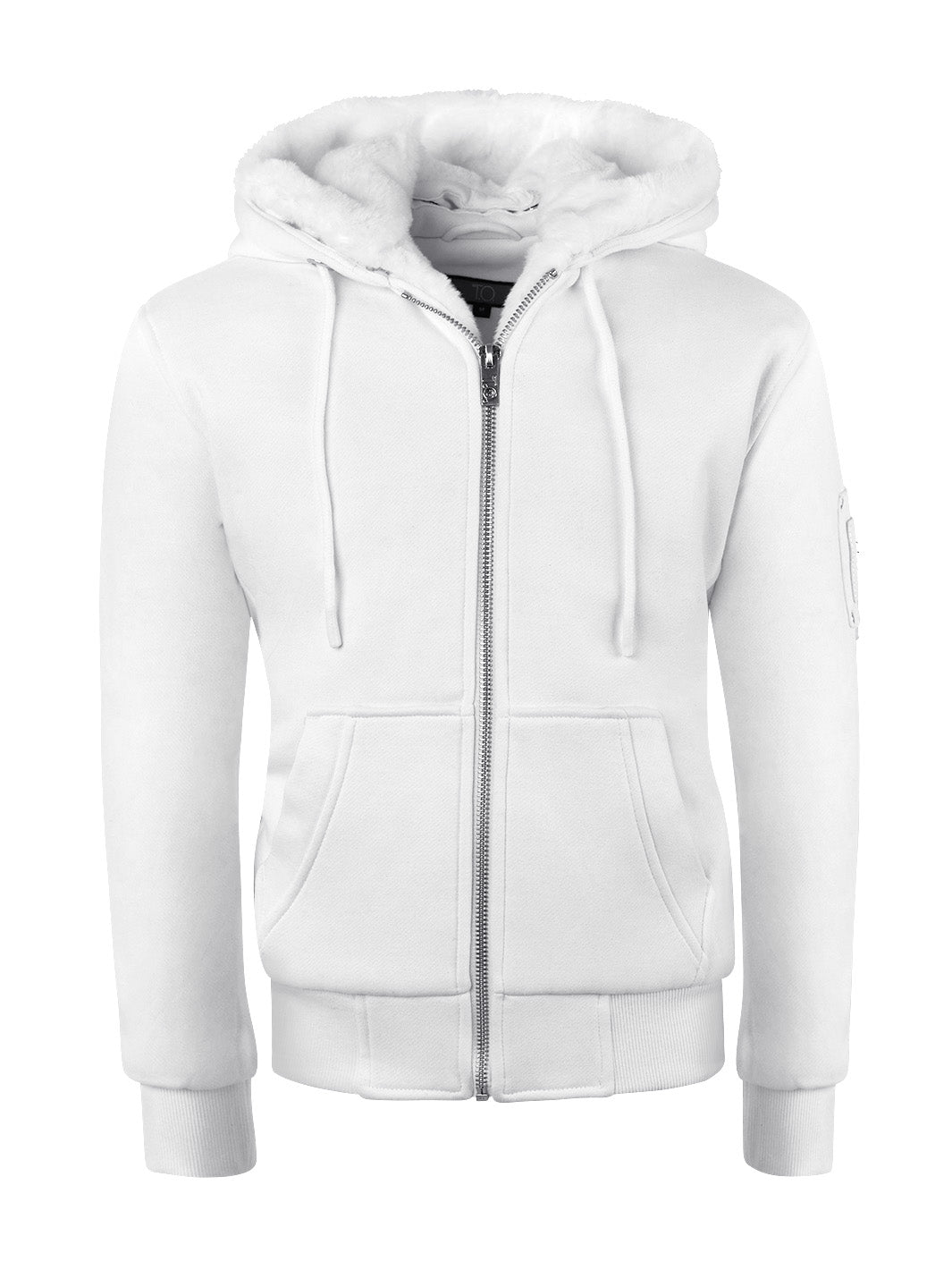 Adult s White Hoodie White Removable Fur