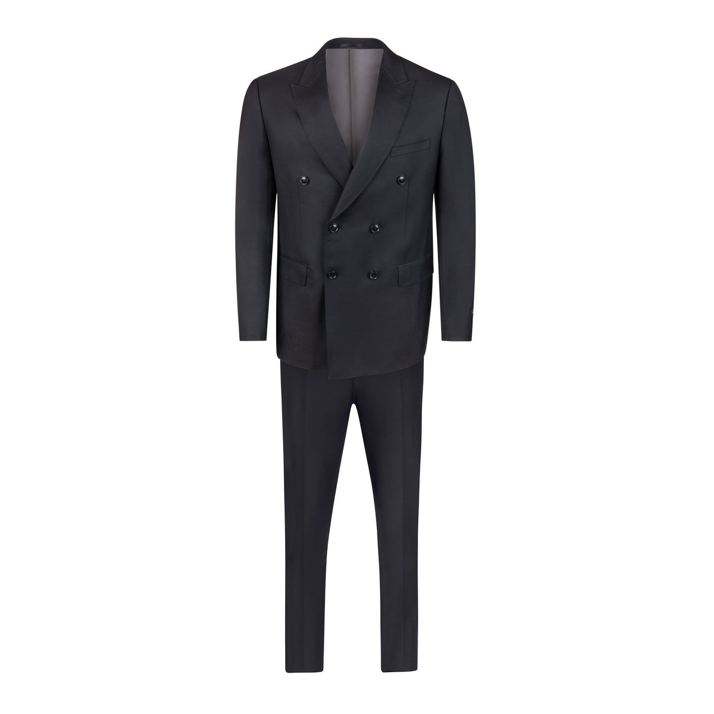 Men's Cardeliano Wool Double Breasted Suit - Black