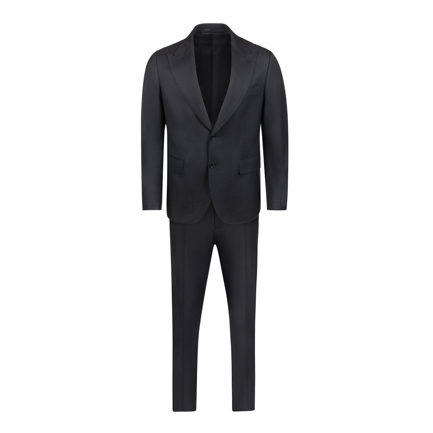 Men's Cardeliano Wool Peak Suit - Black