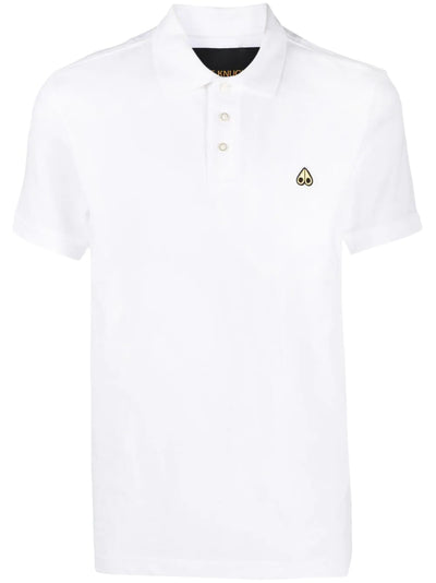 Men's Moose Knuckles Gold Logo Polo Shirt - White