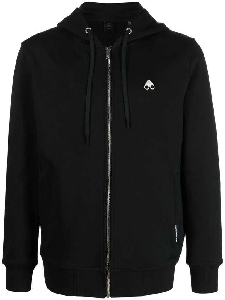 Men's Moose Knuckles Dundas Zip Hoodie - Black – The His Place