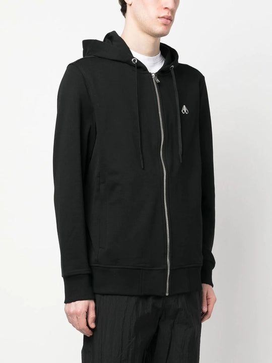Men's Moose Knuckles Dundas Zip Hoodie - Black – The His Place
