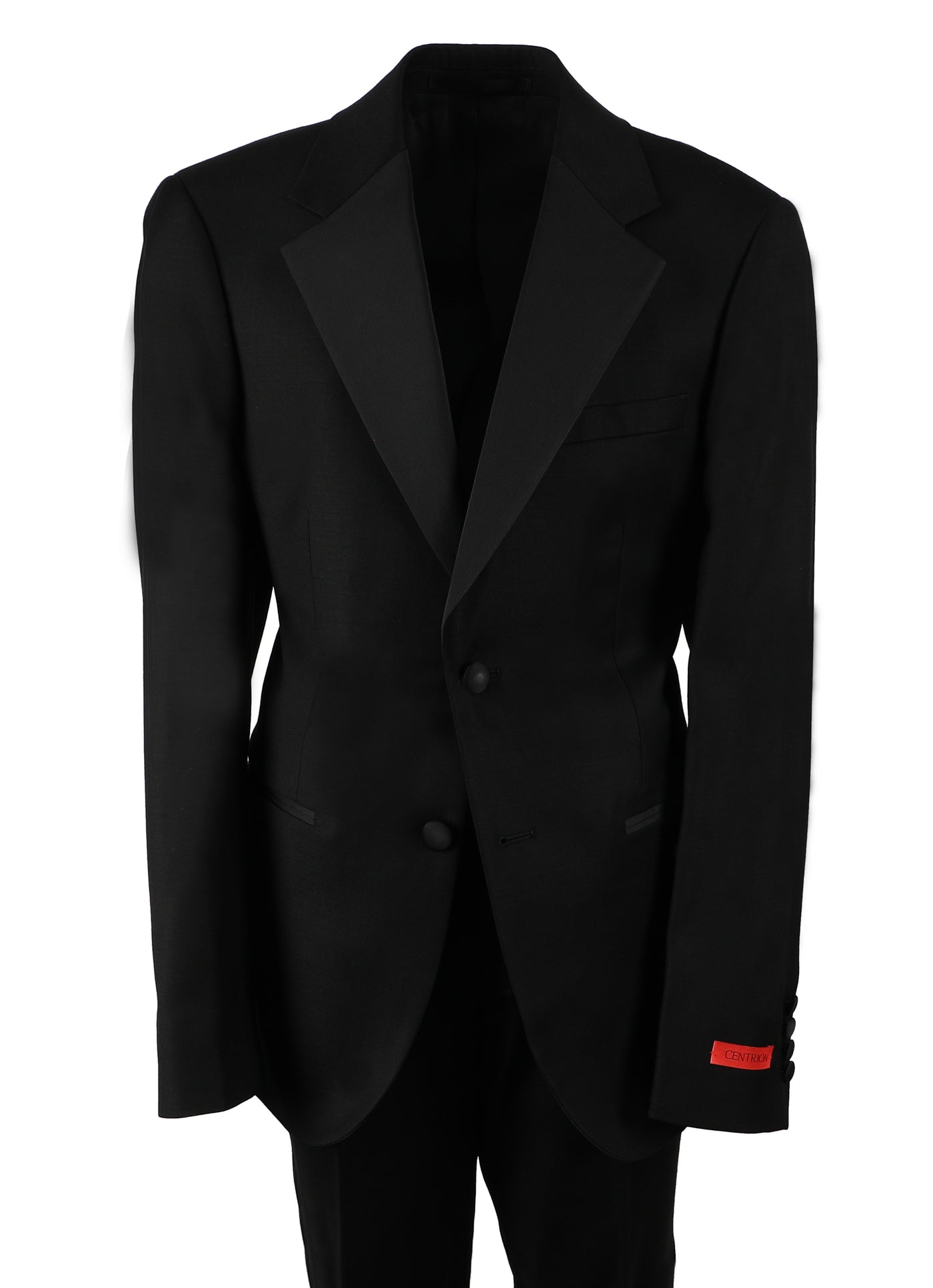 Centrion Notch Tuxedo Double Breasted Men's Suit - Black