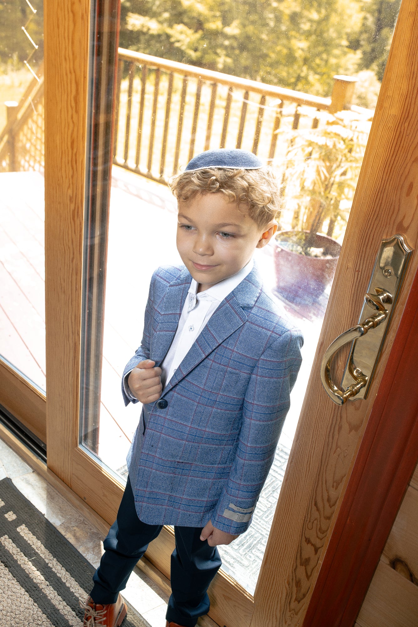 Boy's Fashion Patch Pocket Blazer - Blue