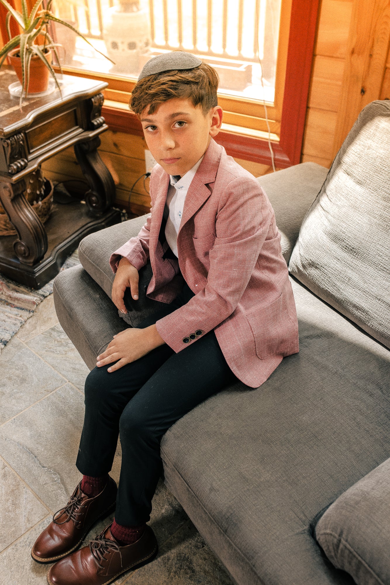 Boy's Fashion Patch Pocket Blazer - Coral