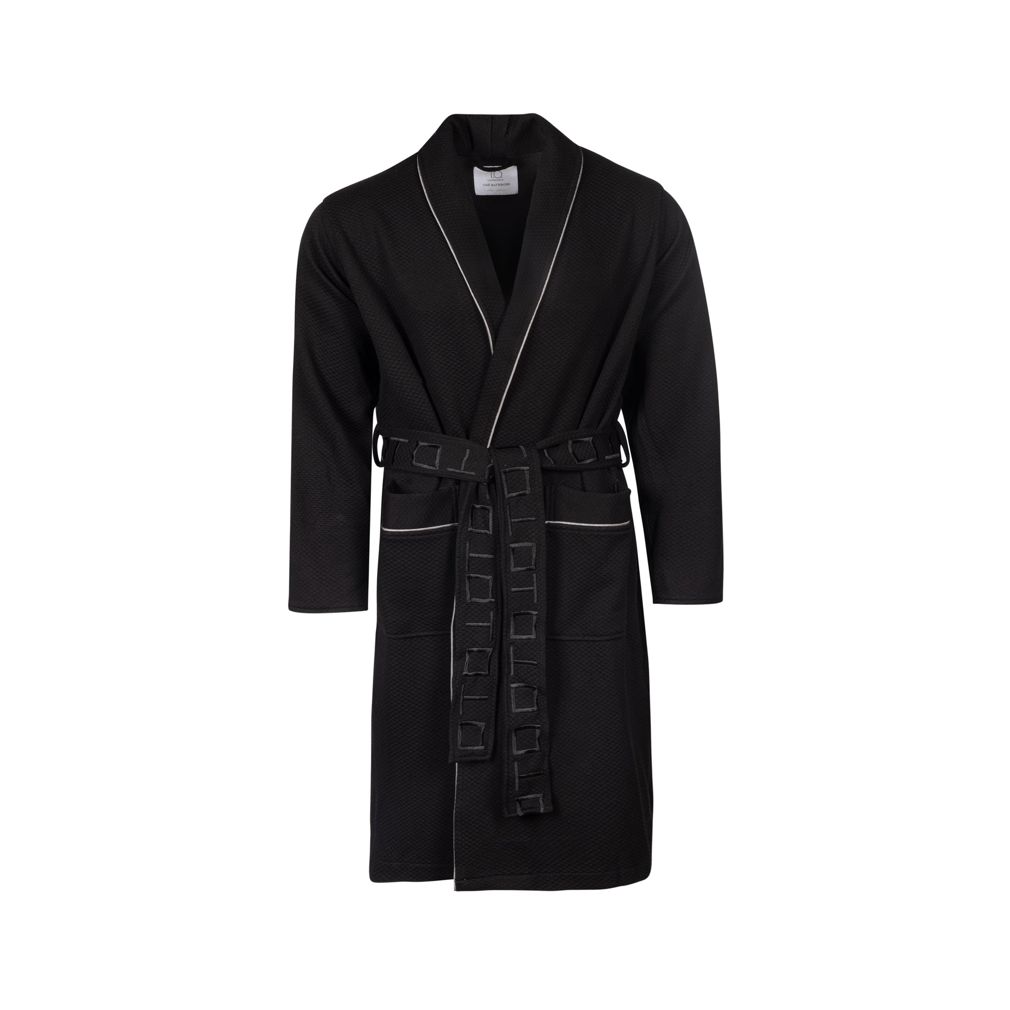 Black robe with a belt on a white background