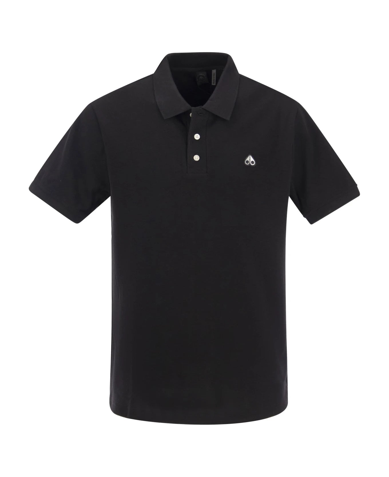 Men's Moose Knuckles Silver Logo Polo Shirt - Black