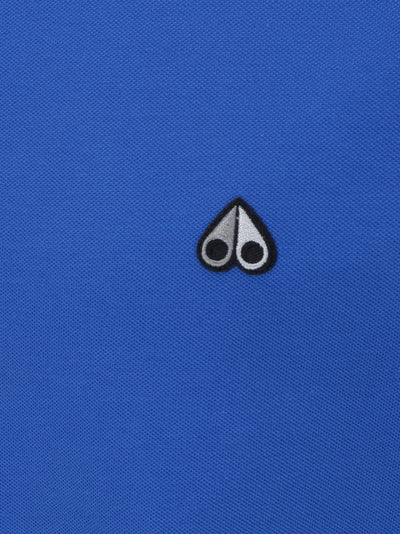 Men's Moose Knuckles Silver Logo Polo Shirt - Victoria Blue