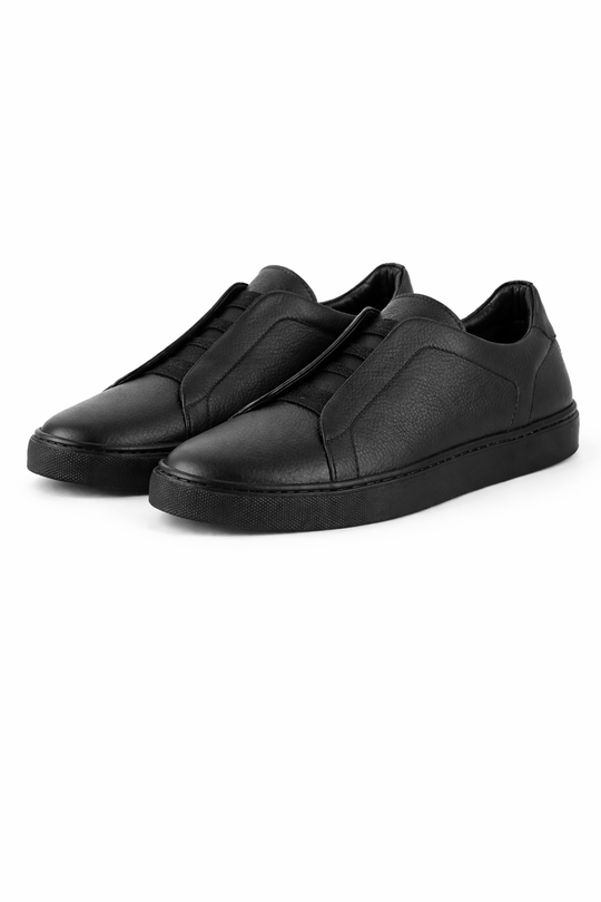 Men's T.O Sneaker Shoe with Elastic Band -Black 38 (U.S 5)
