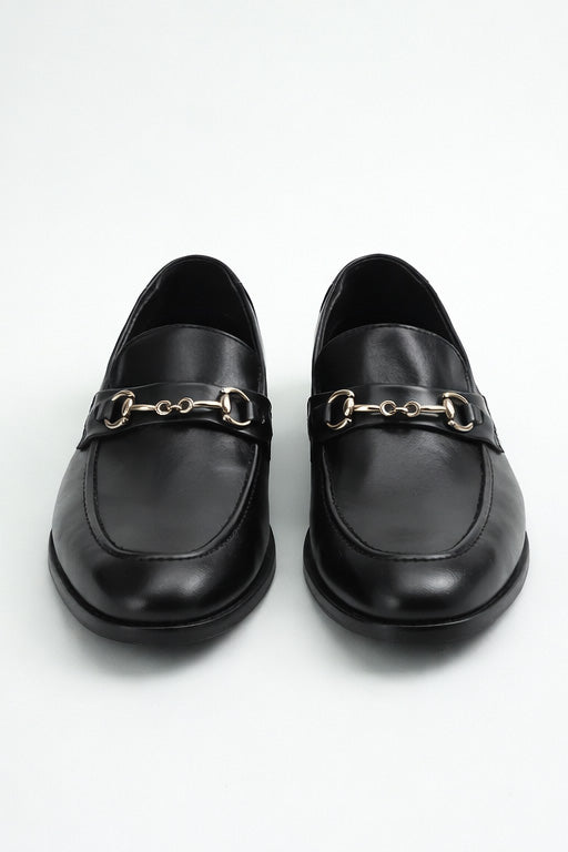 Classic Men\'s Black Leather Bit Loafers Men main image 4