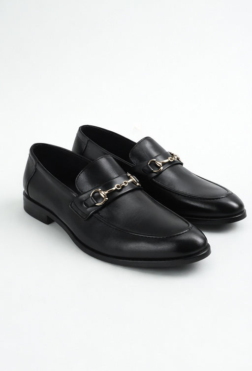 men's black dress shoes with gold buckle T.O. Collection Classic Leather Bit Loafer 40 Print:Cherry On Top on- On Season MIKUTA | The Black