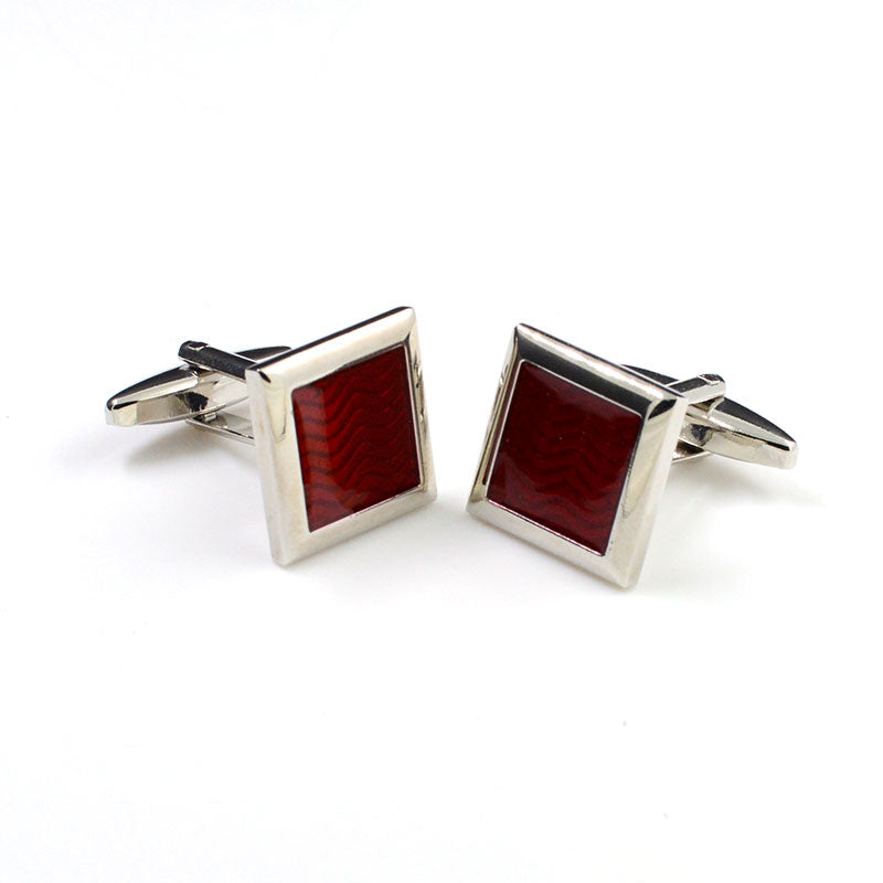 Tom Orr Silver Square Cufflinks - Red