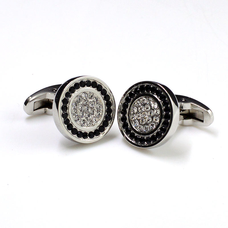 Tom Orr Silver Cufflinks - Black Rounded