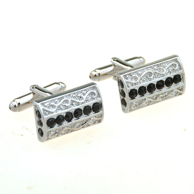 Tom Orr Silver Squared Cufflinks - Black