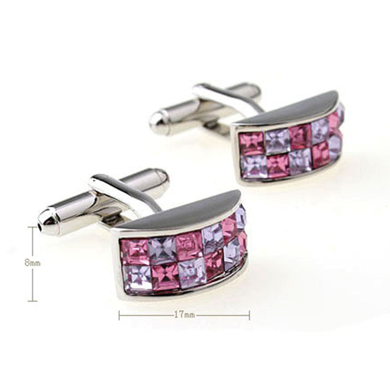 Tom Orr Silver Squared Cufflinks - Pink