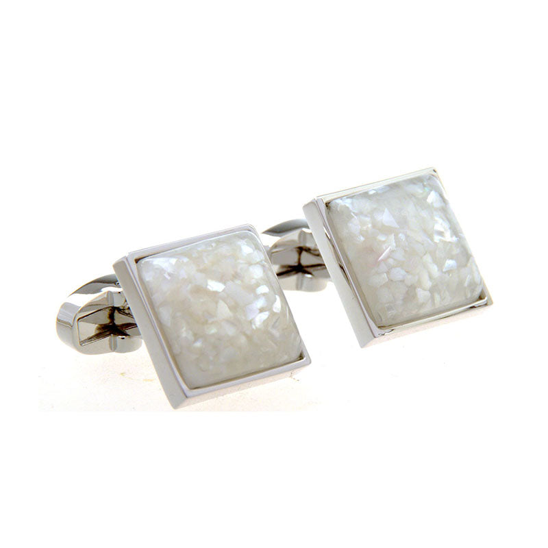 Tom Orr White Square Cufflinks - Silver