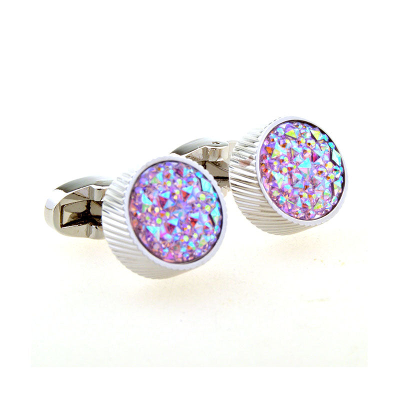 Tom Orr Pink Round Cufflinks - Silver