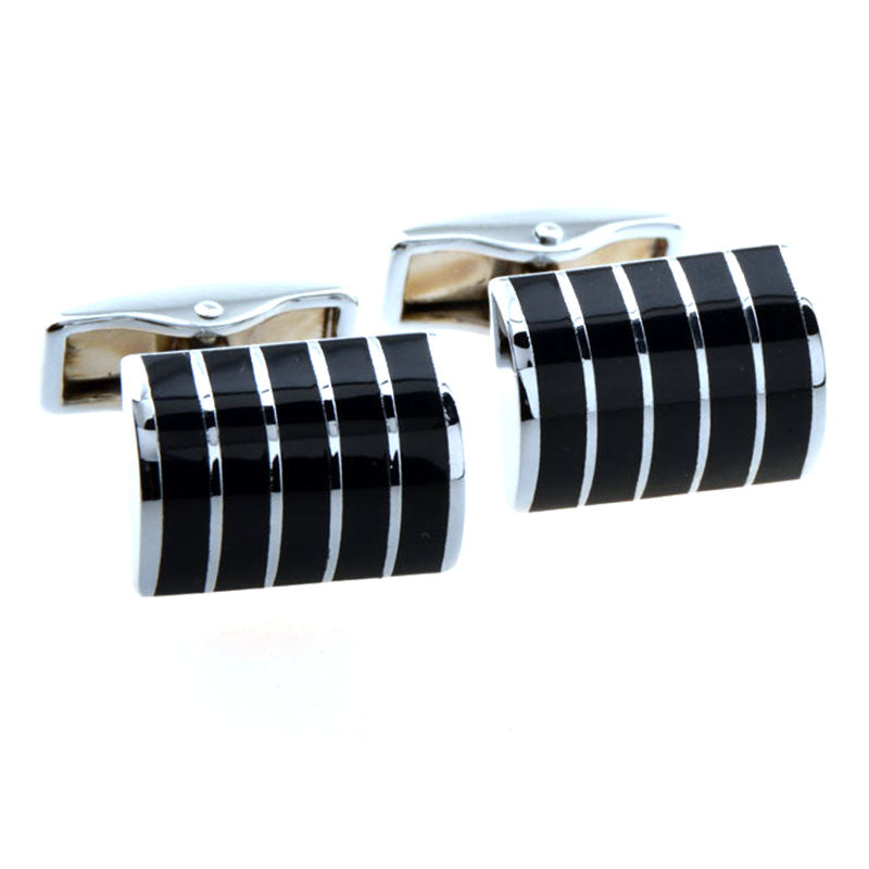 Tom Orr Silver Cufflinks - Black Squared