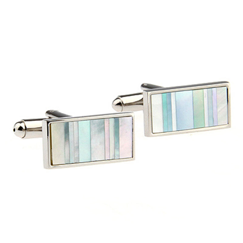 Tom Orr Silver Cufflinks - Blue Square