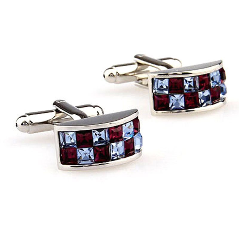 Tom Orr Silver Cufflinks - Multicolored Squared