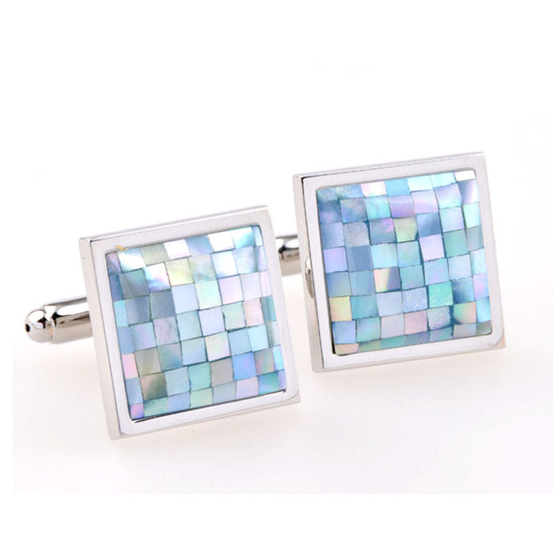 Tom Orr Silver Square Cufflinks - Square Blue