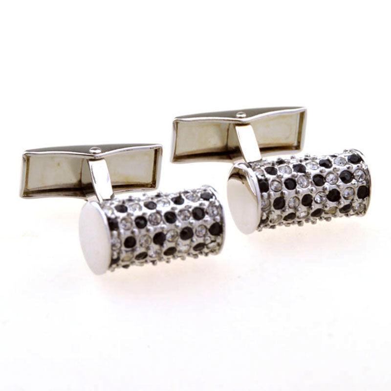 Tom Orr Black Rounded Cufflinks - Silver Rounded