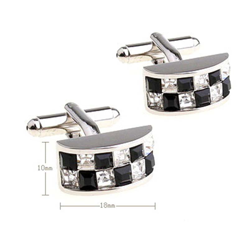 Tom Orr Silver Rounded Cufflinks - Rounded Black