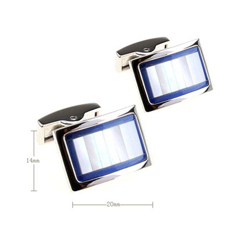 Tom Orr Silver Squared Cufflinks - Blue