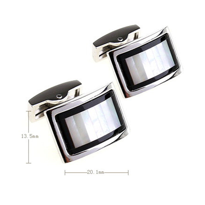 Tom Orr Silver Squared Cufflinks -Squared Black