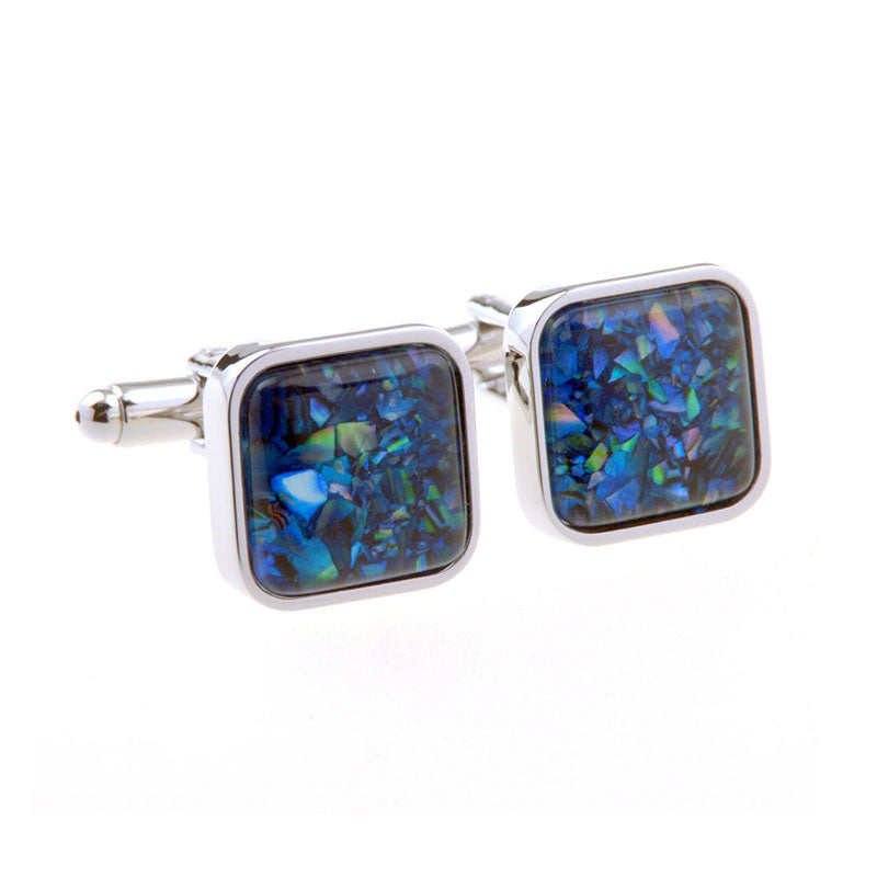 Tom Orr Silver Squared Cufflinks - Squared Blue