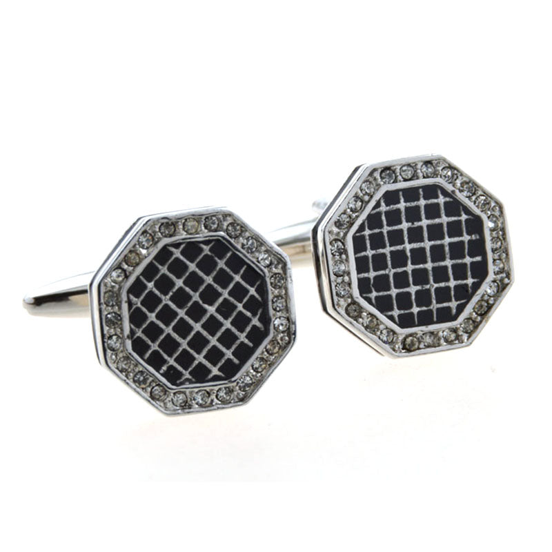 Tom Orr Silver Rounded Cufflinks - Black