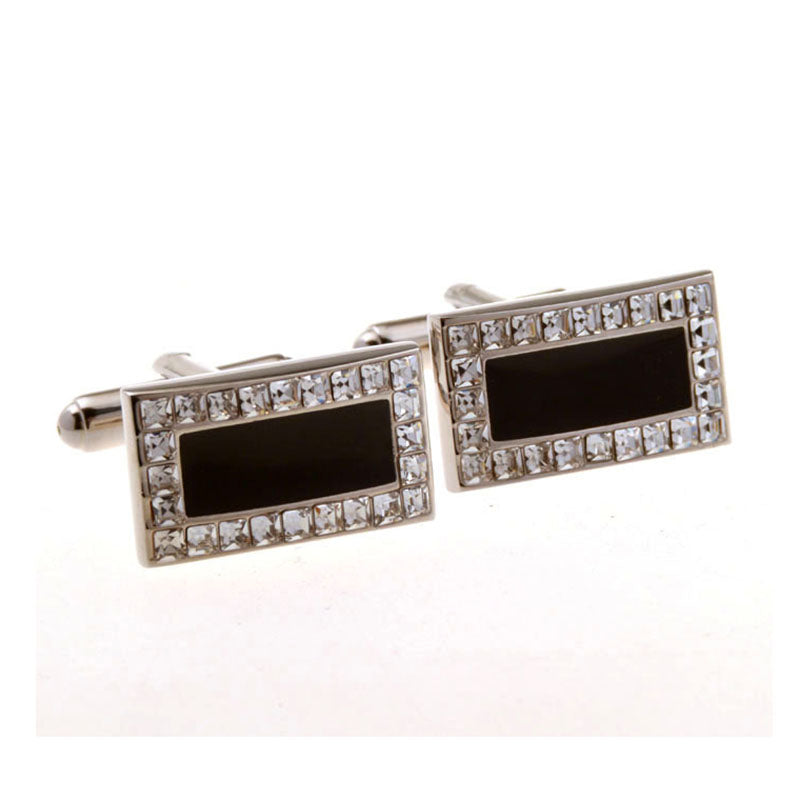 Tom Orr Silver Square Black Cufflinks