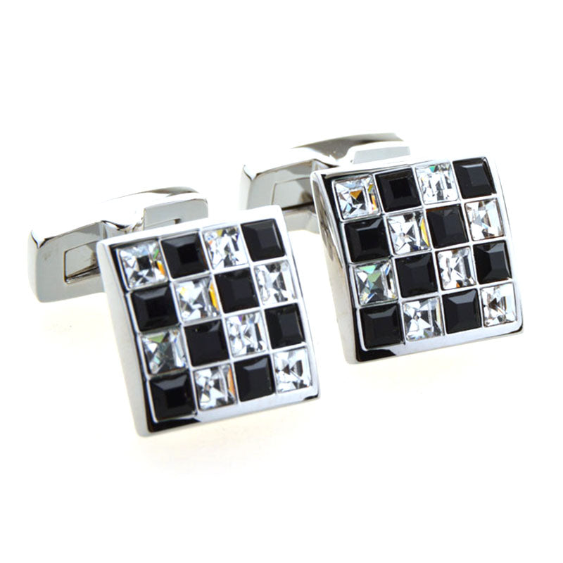 Tom Orr Silver Square Cufflinks - Square Black