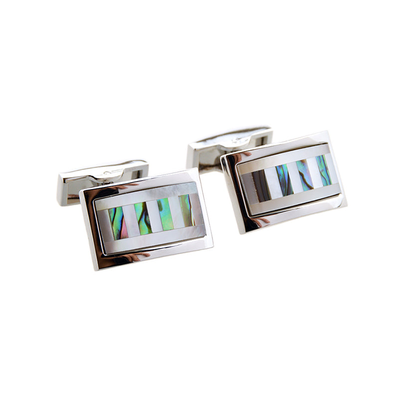 Tom Orr Silver Squared Cufflinks - Multicolored