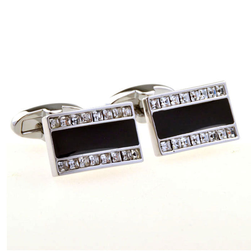 Tom Orr Silver Round Cufflinks - Black