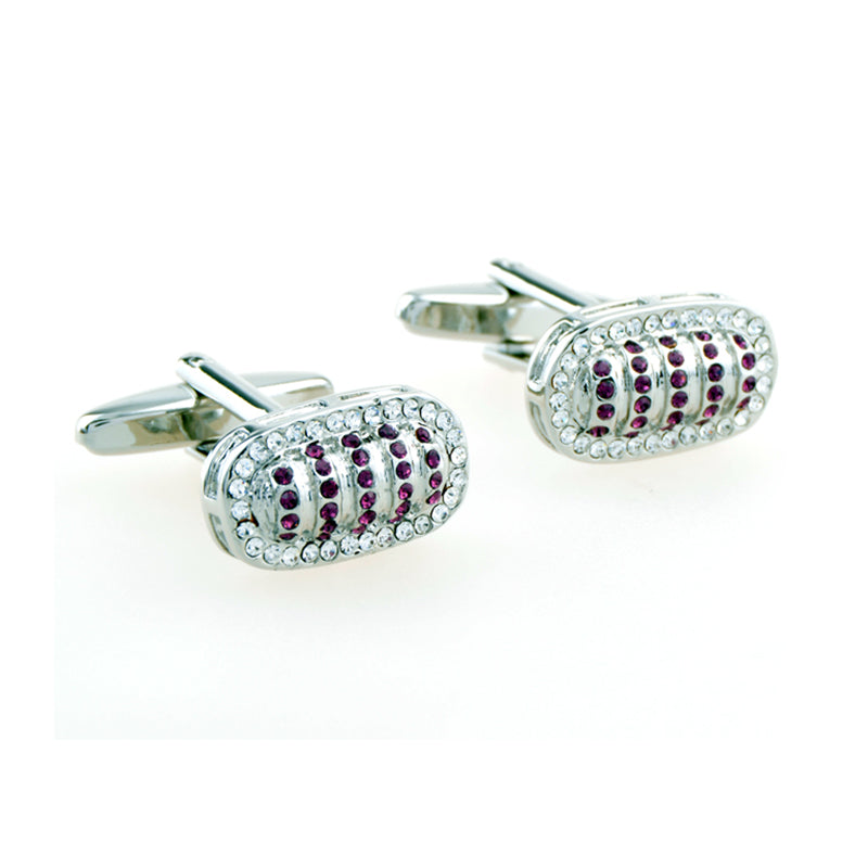 Tom Orr Silver Round Cufflinks - Purple