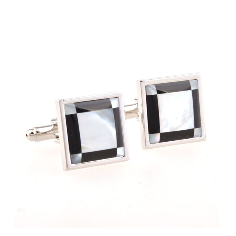 Tom Orr Silver Square Cufflinks - Black