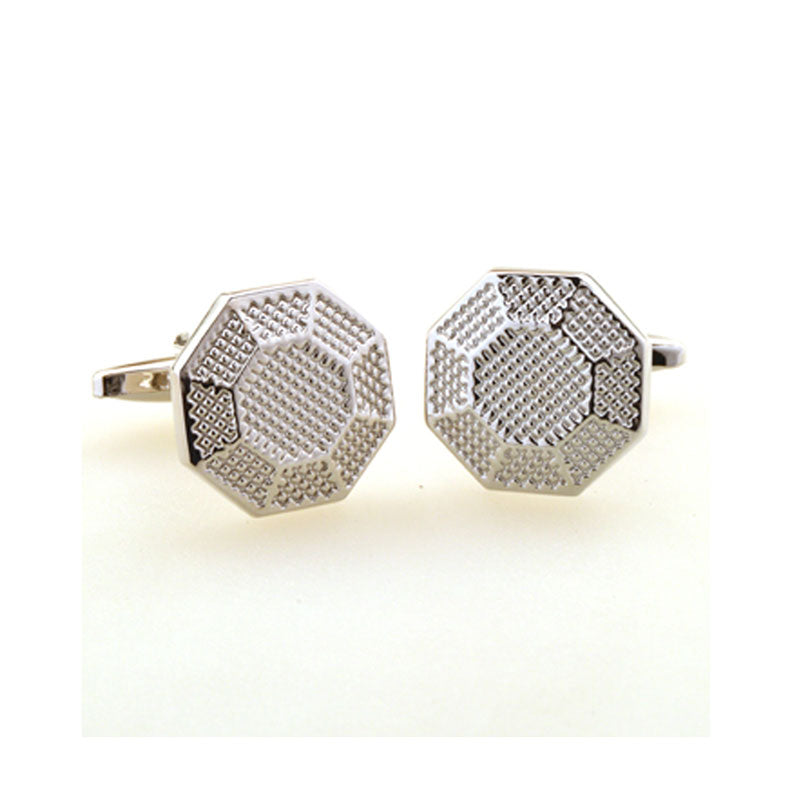 T.O. Collection Rounded Silver Cufflinks