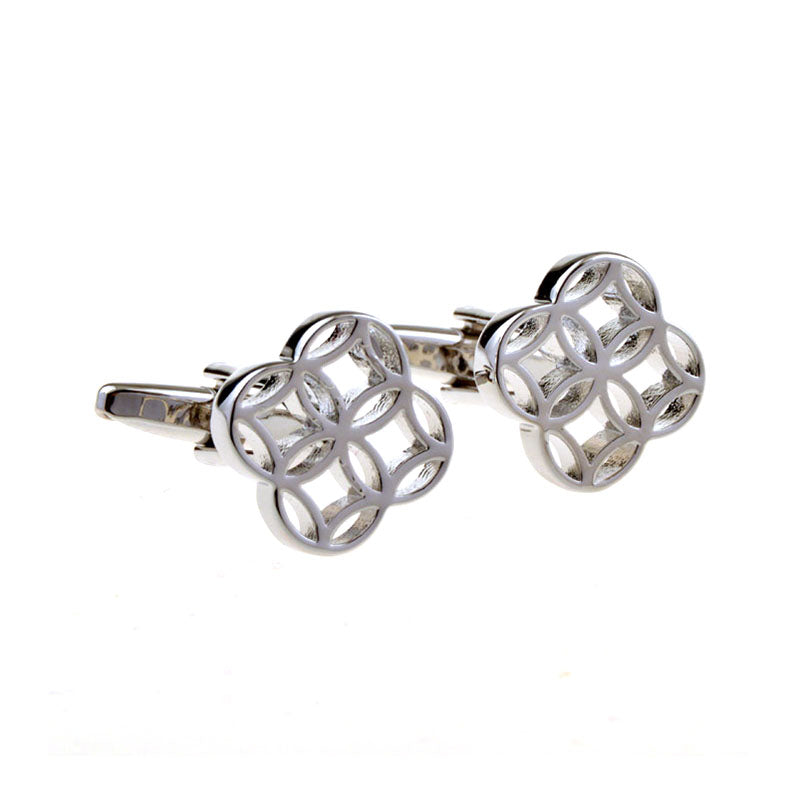 T.O. Collection Silver Cufflinks - Rounded