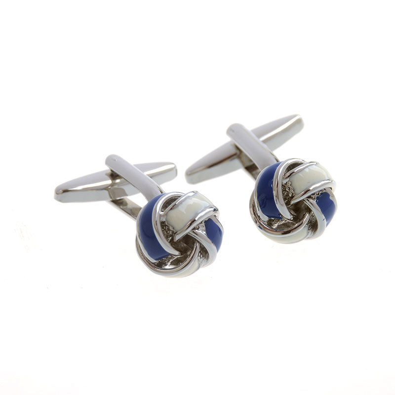 T.O. Collection Bue Cufflinks - Rounded