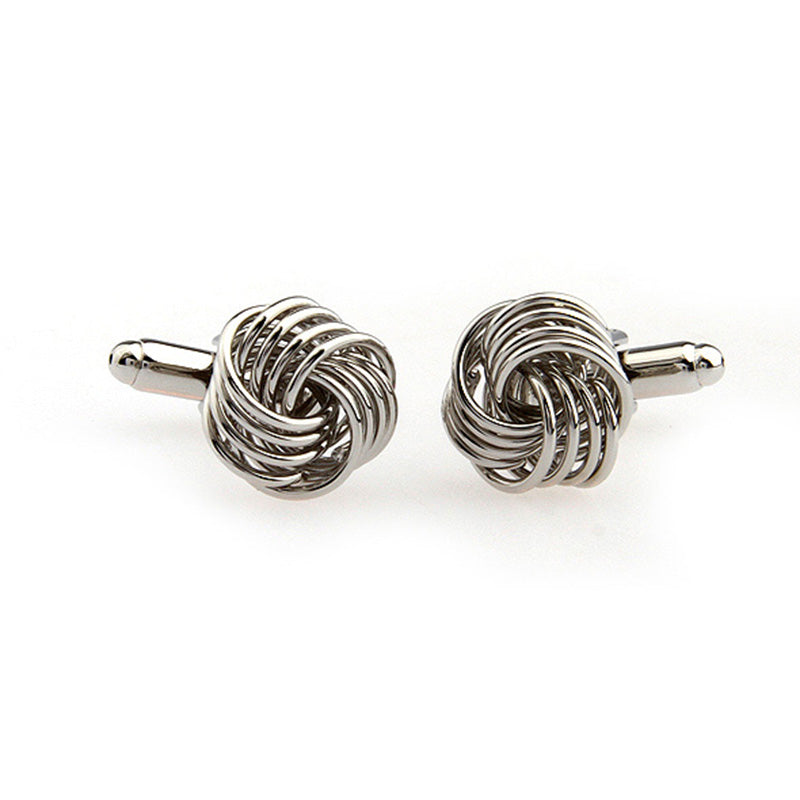 T.O. Collection Cufflinks - Silver Rounded