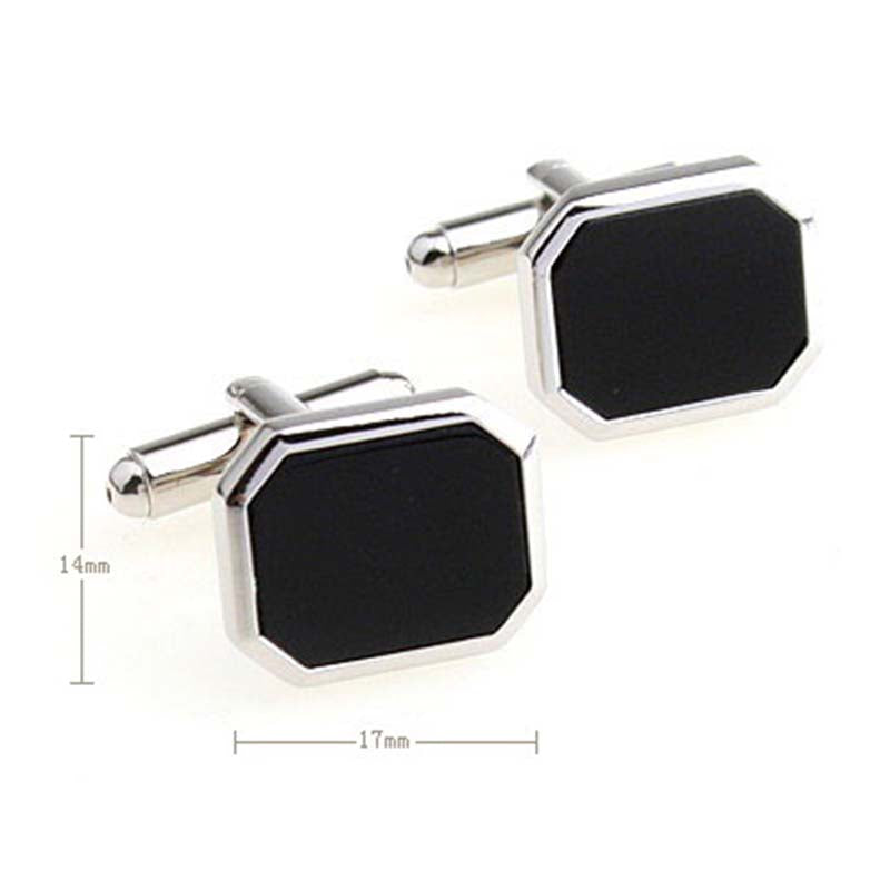 T.O. Collection Black Cufflinks - Squared