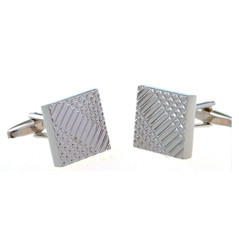 T.O. Collection Silver Cufflinks - Silver Square