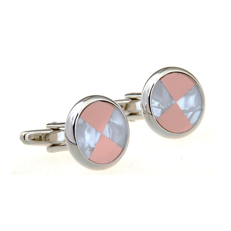 T.O. Collection Pink Cufflinks - Round